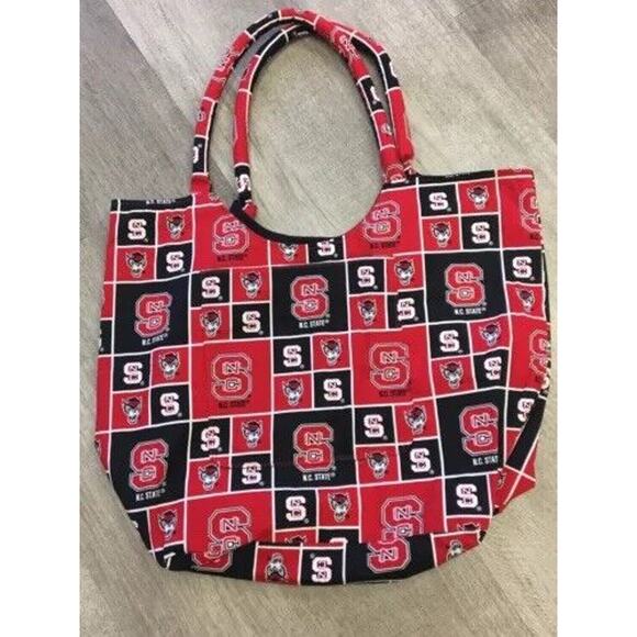 North Carolina State-handmade shoulder bag with two pockets Red NCAA - Picture 1 of 2